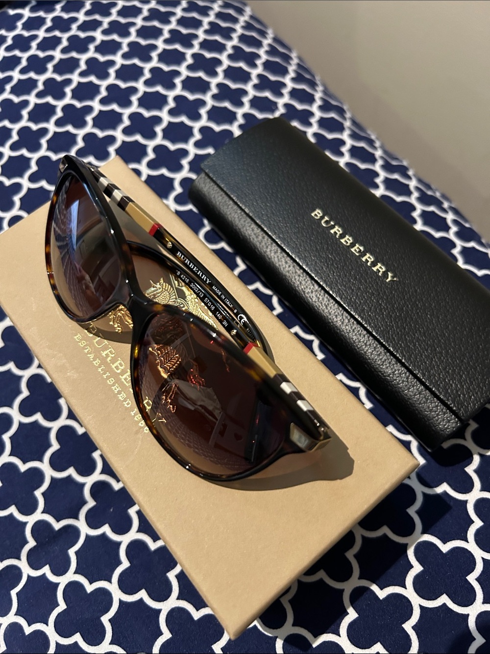 Burberry Tortoiseshell Frame Sunglasses with Brown Lenses